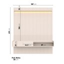 Ver imagem 3 de Painel Ripado para TV até 75 Polegadas com LED MDF 187cmx219cm Nicho e Prateleira Vitoria Regia Yescasa Bege Off White