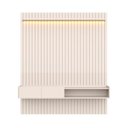 Ver imagem 2 de Painel Ripado para TV até 75 Polegadas com LED MDF 187cmx219cm Nicho e Prateleira Vitoria Regia Yescasa Bege Off White