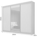 Ver imagem 3 de Guarda Roupa San Marino Ripado Cinamomo Off White 3 Portas 6 Gavetas Leifer Móveis