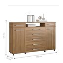 Ver imagem 4 de Cômoda Mistral 2 Portas 7 Gavetas MDP Puxadores Plástico Amêndola Demóbile