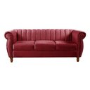 Ver imagem 4 de Sofá Chesterfield Realeza 3 Lugares Decoração Retrô Vermelho Bordô