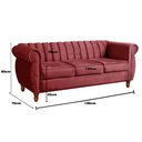 Ver imagem 3 de Sofá Chesterfield Realeza 3 Lugares Decoração Retrô Vermelho Bordô