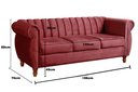 Ver imagem 3 de Sofá Chesterfield Realeza 3 Lugares Decoração Retrô Vermelho Bordô