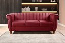 Ver imagem 1 de Sofá Chesterfield Realeza 3 Lugares Decoração Retrô Vermelho Bordô