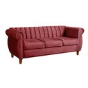 Ver imagem 2 de Sofá Chesterfield Realeza 3 Lugares Decoração Retrô Vermelho Bordô
