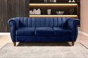 Ver imagem 1 de Sofá Chesterfield Realeza 3 Lugares Decoração Retrô Azul Marinho