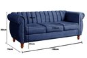 Ver imagem 3 de Sofá Chesterfield Realeza 3 Lugares Decoração Retrô Azul Marinho