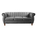 Ver imagem 4 de Sofá Chesterfield Realeza 3 Lugares Decoração Retrô Cinza Grafite