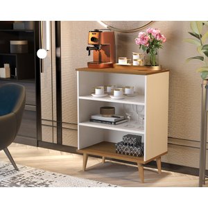 Aparador Buffet Bruno Moderno Pés Palito - Off White/freijó