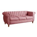 Ver imagem 2 de Sofá Chesterfield Realeza 3 Lugares Decoração Retrô Rosa