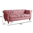 Ver imagem 3 de Sofá Chesterfield Realeza 3 Lugares Decoração Retrô Rosa