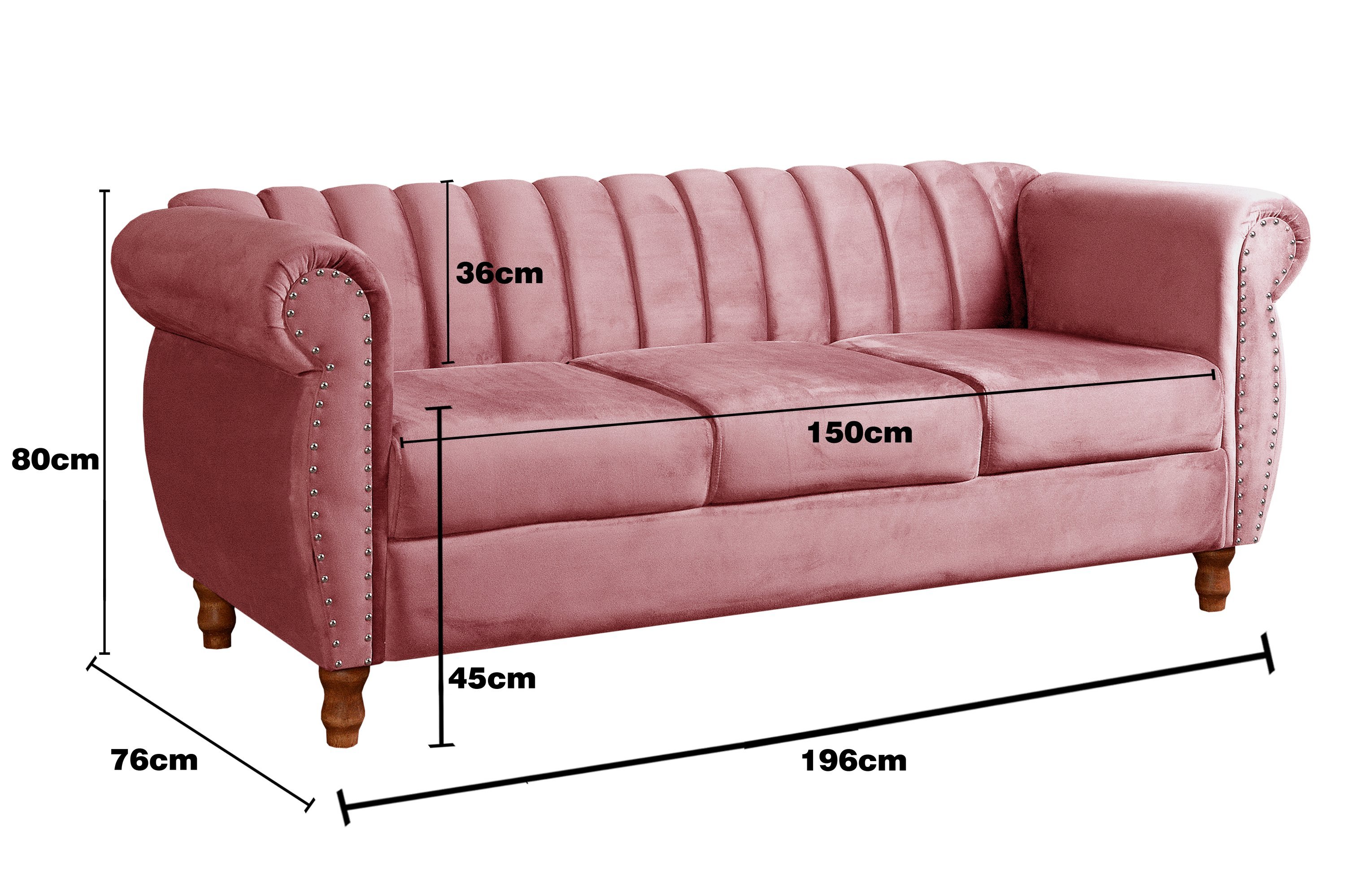 Sofá Chesterfield Realeza 3 Lugares Decoração Retrô - 3