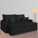 Ver mais imagens de Sofá Retrátil Boston 2 Lugares 200cm Veludo Preto Kc Rei de Casa
