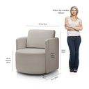 Ver imagem 3 de Poltrona para Sala de Estar Dakota Decorativa Pés Giratório Bege