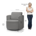 Ver imagem 3 de Poltrona para Sala de Estar Dakota Decorativa Pés Giratório Bege Cinza Escuro