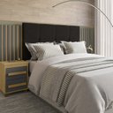 Ver imagem 2 de Cabeceira Estofada Extensível Casal/queen/king com 2 Mesas de Apoio 4 Gavetas Suiça