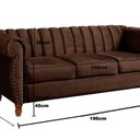 Ver imagem 3 de Sofá Chesterfield Realeza 3 Lugares Decoração Retrô Marrom