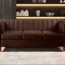 Ver imagem 1 de Sofá Chesterfield Realeza 3 Lugares Decoração Retrô Marrom