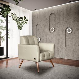 Poltrona Couro Legítimo Bia 80x67cm - 1