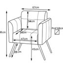 Ver imagem 3 de Poltrona Couro Legítimo Bia 80x67cm