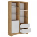 Ver imagem 4 de Estante para Livros Space 1 Porta 2 Gavetas Olmo/branco - Artany Móveis