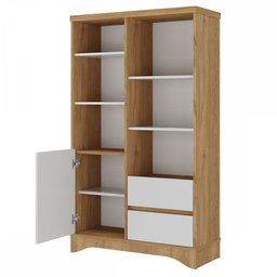 Estante para Livros Space 1 Porta 2 Gavetas Olmo/branco - Artany Móveis - 3