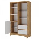Ver imagem 4 de Estante para Livros Space 1 Porta 2 Gavetas Olmo/branco - Artany Móveis