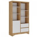 Ver imagem 2 de Estante para Livros Space 1 Porta 2 Gavetas Olmo/branco - Artany Móveis