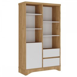 Estante para Livros Space 1 Porta 2 Gavetas Olmo/branco - Artany Móveis - 2