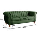 Ver imagem 3 de Sofá Chesterfield Realeza 3 Lugares Decoração Retrô Verde
