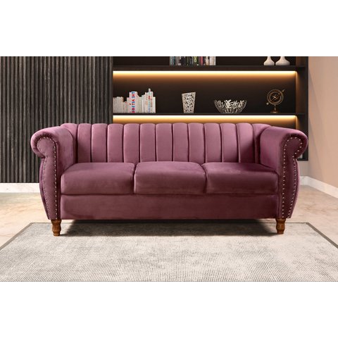 Sofá Chesterfield Realeza 3 Lugares Decoração Retrô