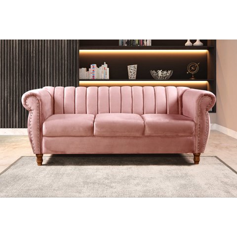 Sofá Chesterfield Realeza 3 Lugares Decoração Retrô