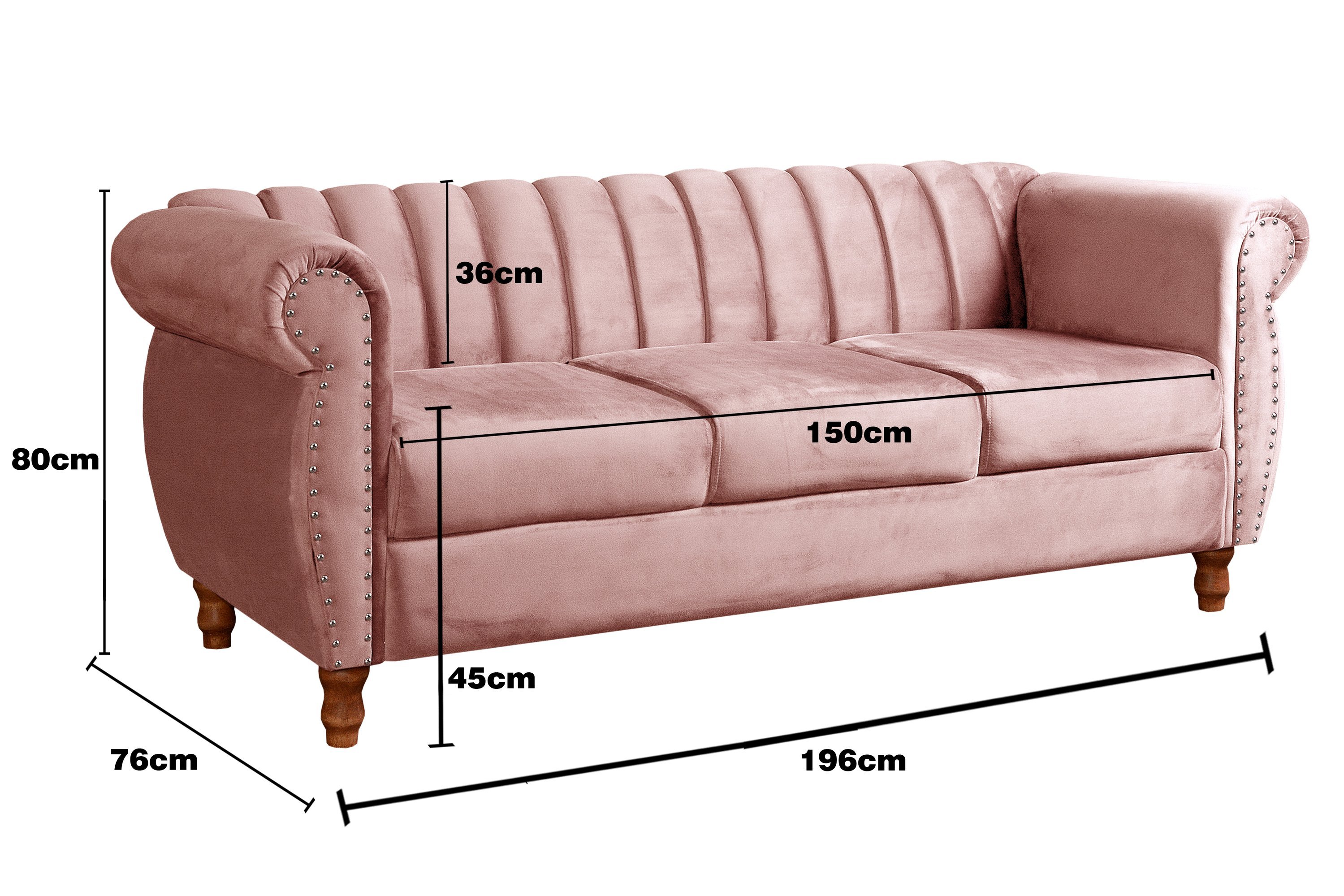 Sofá Chesterfield Realeza 3 Lugares Decoração Retrô - 3