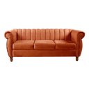 Ver imagem 4 de Sofá Chesterfield Realeza 3 Lugares Decoração Retrô Laranja Terracota