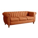 Ver imagem 2 de Sofá Chesterfield Realeza 3 Lugares Decoração Retrô Laranja Terracota