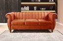 Ver imagem 1 de Sofá Chesterfield Realeza 3 Lugares Decoração Retrô Laranja Terracota