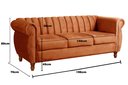 Ver imagem 3 de Sofá Chesterfield Realeza 3 Lugares Decoração Retrô Laranja Terracota