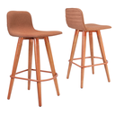 Ver imagem 4 de Meia Banqueta Línea Bar Ilha em Madeira Aço Preto Terracota