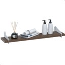 Ver imagem 5 de 3 Prateleiras Suspensa Estilo Industrial Madeira 50cm Fs B:marrom