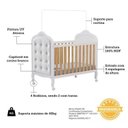 Ver imagem 5 de Berço Mini Cama 3 em 1 com Capitonê 100% MDF Maya Espresso Móveis Branco Brilho/Amêndoa