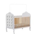 Ver imagem 3 de Berço Mini Cama 3 em 1 com Capitonê 100% MDF Maya Espresso Móveis Branco Brilho/Amêndoa