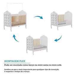 Berço Mini Cama 3 em 1 com Capitonê 100% Mdf Maya Espresso Móveis - 6