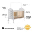 Ver imagem 6 de Quarto de Bebê Berço 3 em 1 Capitonê, Guarda Roupa, Cômoda MDF Maya Provençal Yescasa Branco/Amêndoa