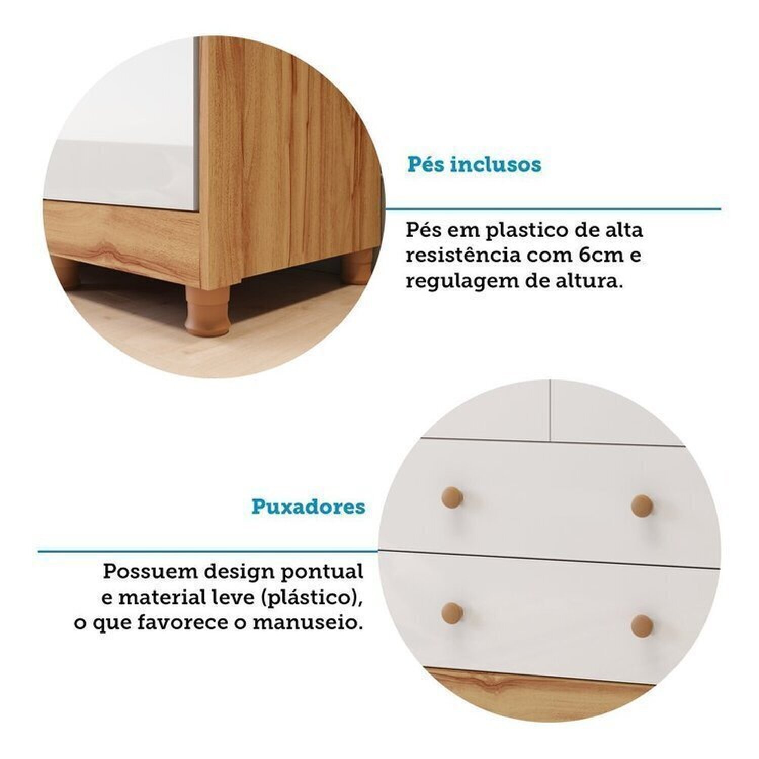 Quarto de Bebê com Guarda-roupa Cômoda e Berço com Capitonê 100% Mdf Maya Provençal Espresso Móveis - 14