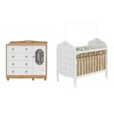 Ver imagem 3 de Quarto de Bebê Berço com Capitonê e Cômoda 4 Gavetas 100% MDF Maya Provençal Yescasa Branco/Brilho/Amêndoa