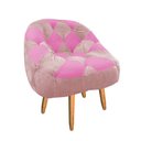 Ver imagem 3 de Kit 02 Poltrona Paloma Escritório Sala Pé Palito Suede Rosa Bebê e Suede Pink - Dominic Decor