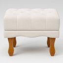 Ver imagem 3 de Puff Duque Bouclé Premium de Luxo Capitone Elegante para Sala Quarto Decoração Pés Luiz Xv Castanho