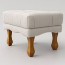 Ver imagem 2 de Puff Duque Bouclé Premium de Luxo Capitone Elegante para Sala Quarto Decoração Pés Luiz Xv Castanho
