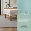 Ver imagem 6 de Puff Duque Bouclé Premium de Luxo Capitone Elegante para Sala Quarto Decoração Pés Luiz Xv Castanho