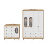 Quarto Infantil com Guarda-roupas e Cômoda com Janelas Maya Provençal Espresso Móveis - 3